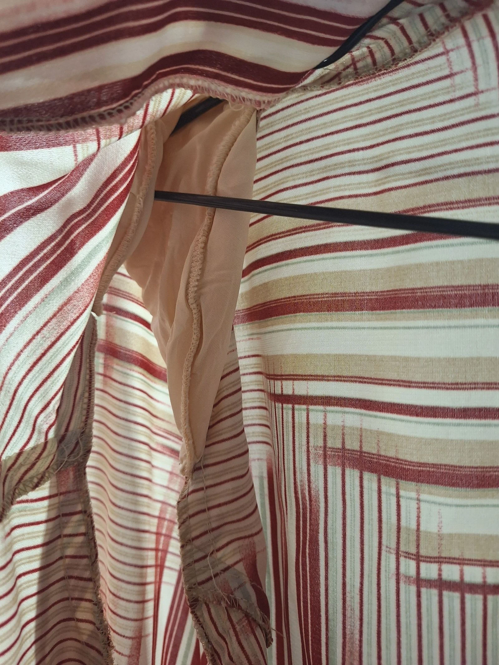 Vintage handmade maroon striped oversize L/XL shirt – photo 5